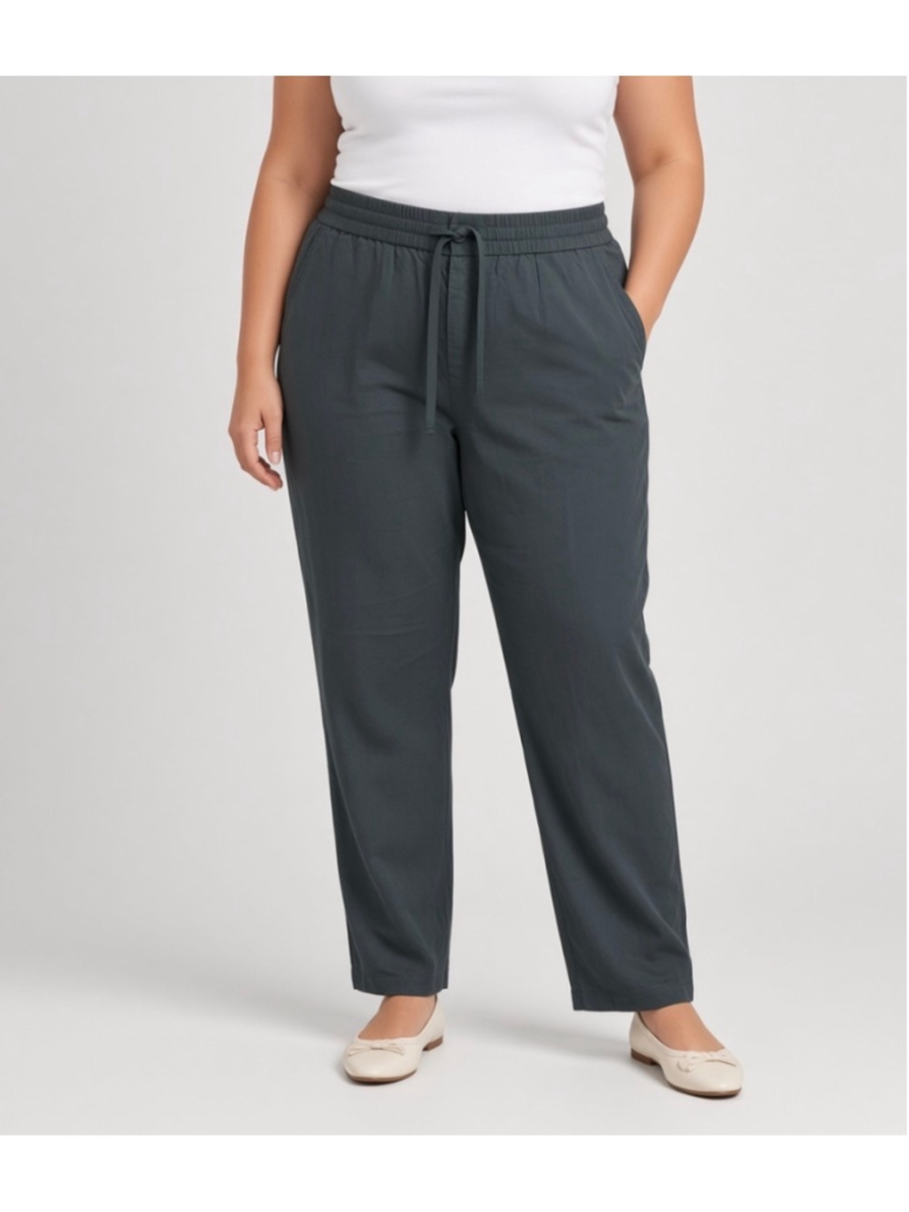 Zara Dark Green Drawstring Pull-On Jogger Casual Pants Trouser Size XL